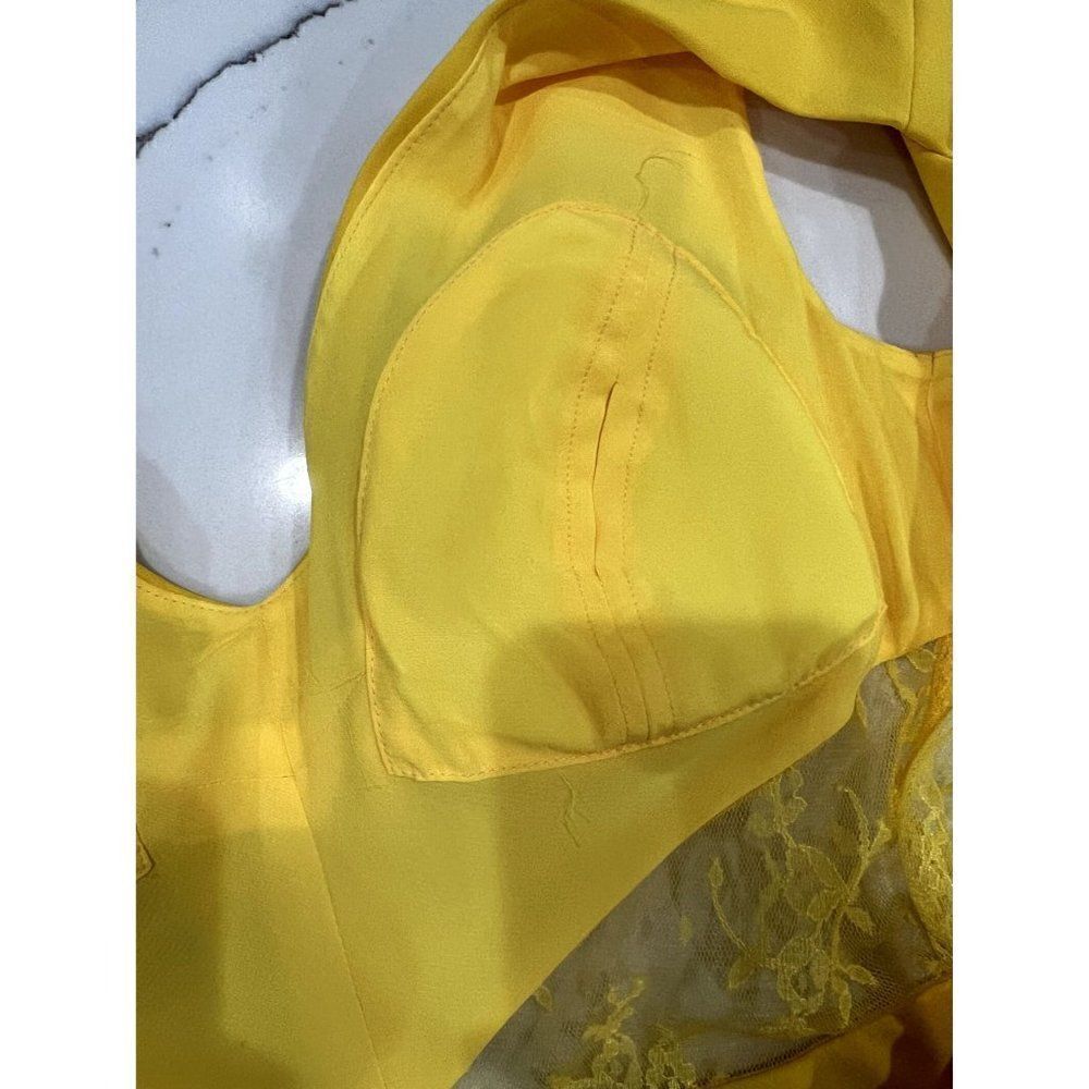 Nicole Miller Collection NWT Lace Cutout Minidress in Yellow Size 0 - Picture 7 of 8